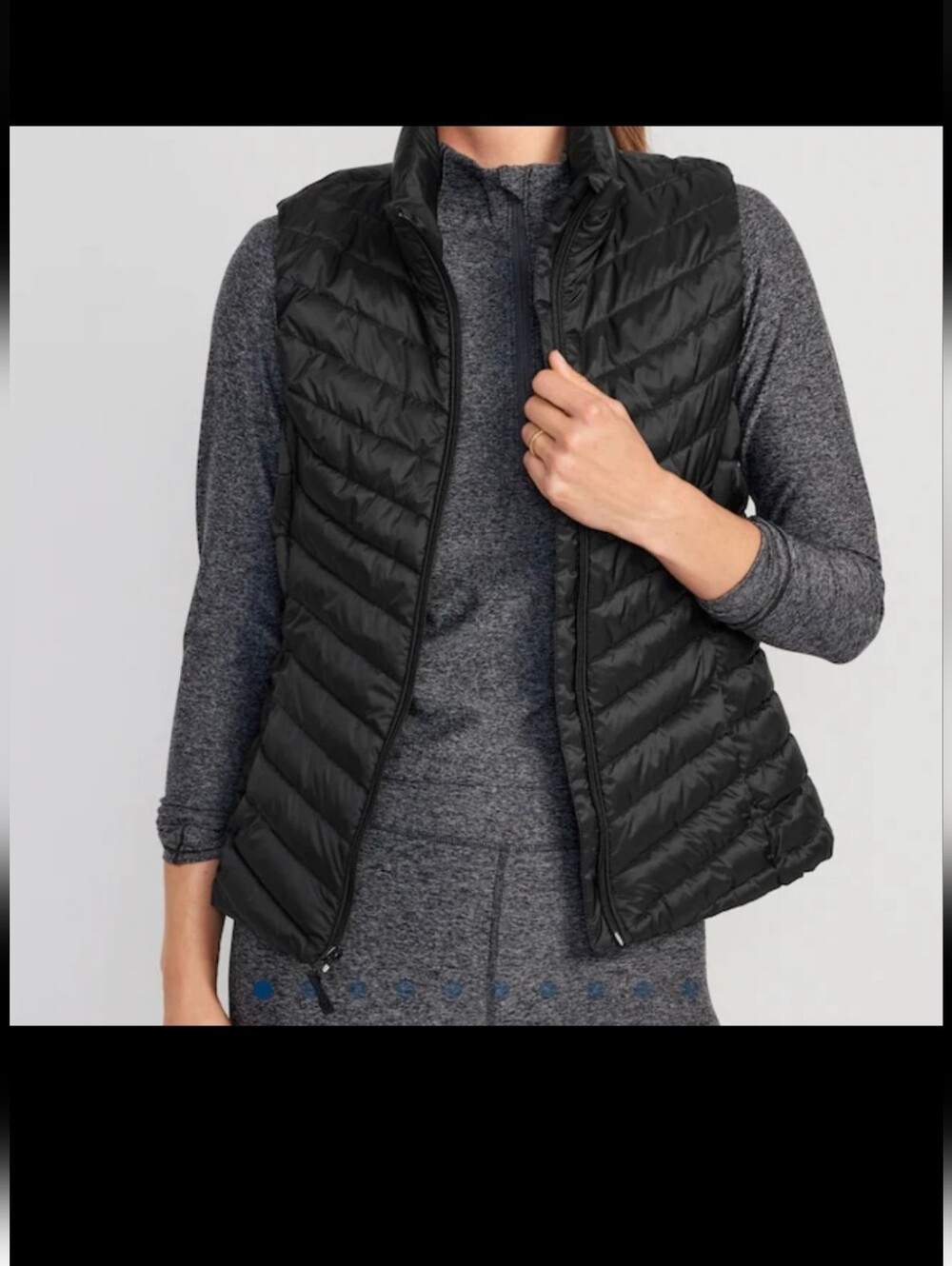 NIP Old Navy Black Narrow Channel Puffer Vest